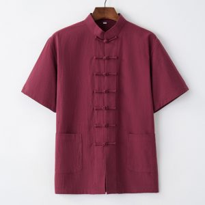 7 Colors,Short Sleeve Tang Shirt, East Asian Style Shirt, Chinese Kong Fu Shirt,Frog Shirt, Bruce Lee Shirt, Mandarin collar
