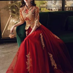 Modern Cheongsam dress,Embroidery Cheongsam, Qipao Dress, Modern Qipao, Ball Gowns, Long Evening Dresses