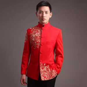 Chinese Wedding Suit Men, Tang Suit men, Men suit wedding, Chinese Suit with Dragon, Chinese Men Outfits, Tang Jacket with trousers, 4 color